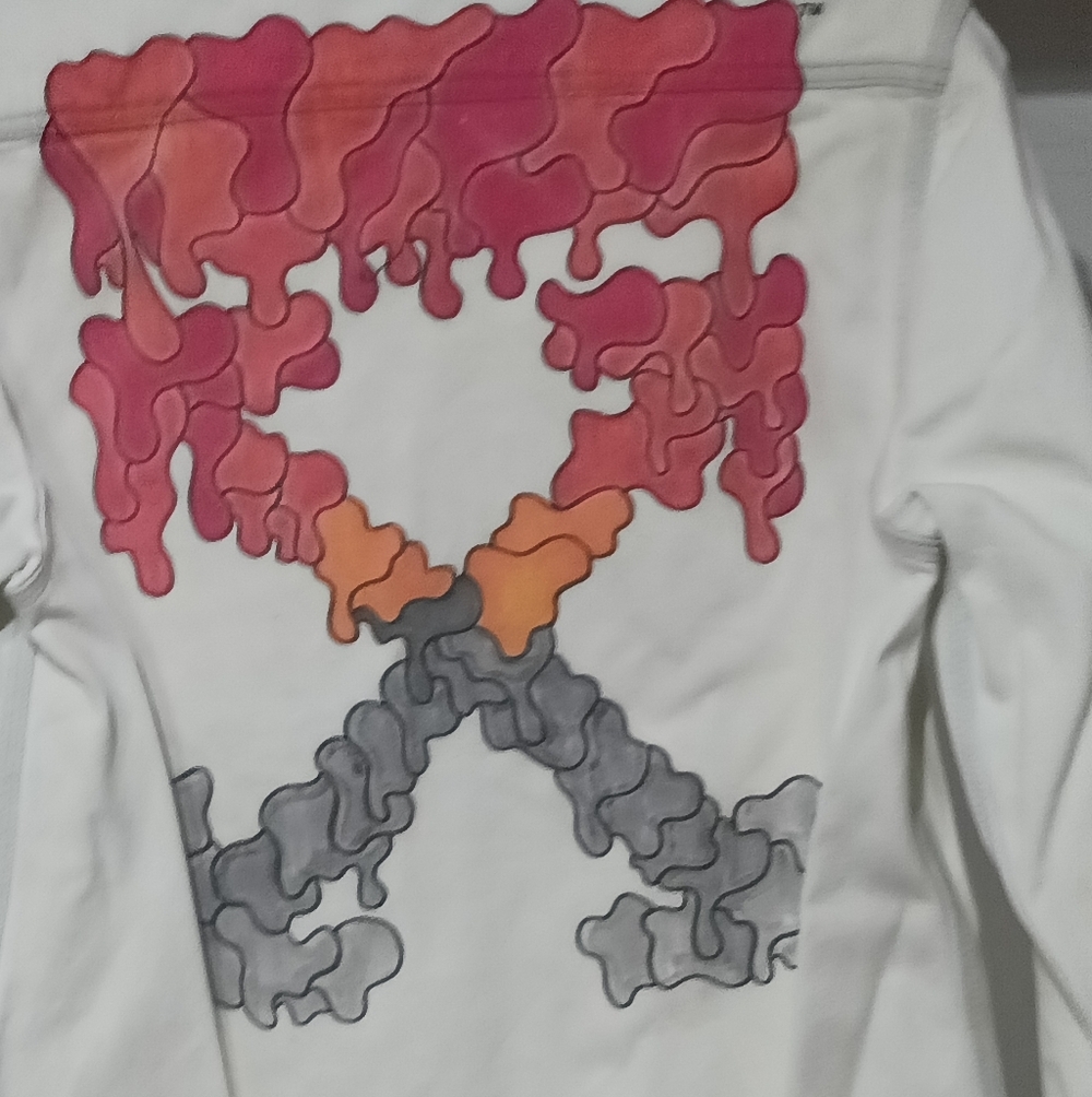 Off-White 2020 "Drip Arrows" Denim Overshirt size small in white. - Picture 2 of 4